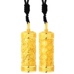 999 Pure Gold Samantabhadra Guardian Pendant - Dragon & Snake Zodiac Birth Buddha